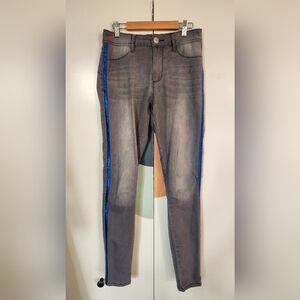 Stylish Gray Jeans with Blue Accents